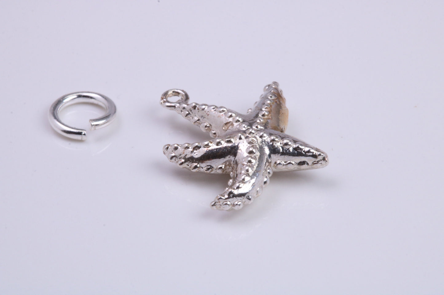 Star Fish Charm, Traditional Charm, Made from Solid 925 Grade Sterling Silver, Complete with Attachment Link