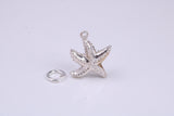 Star Fish Charm, Traditional Charm, Made from Solid 925 Grade Sterling Silver, Complete with Attachment Link
