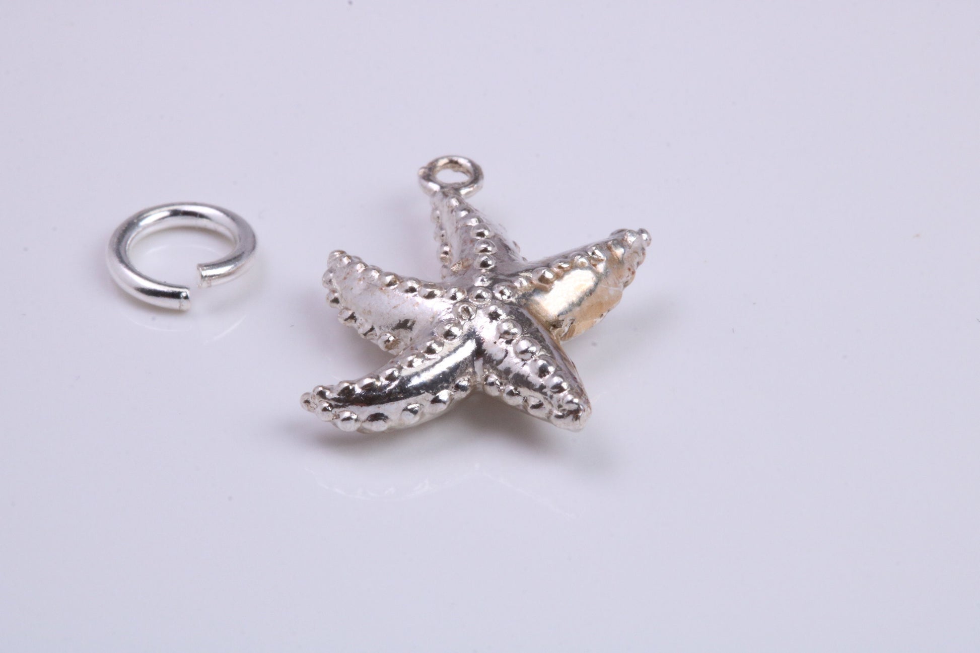 Star Fish Charm, Traditional Charm, Made from Solid 925 Grade Sterling Silver, Complete with Attachment Link