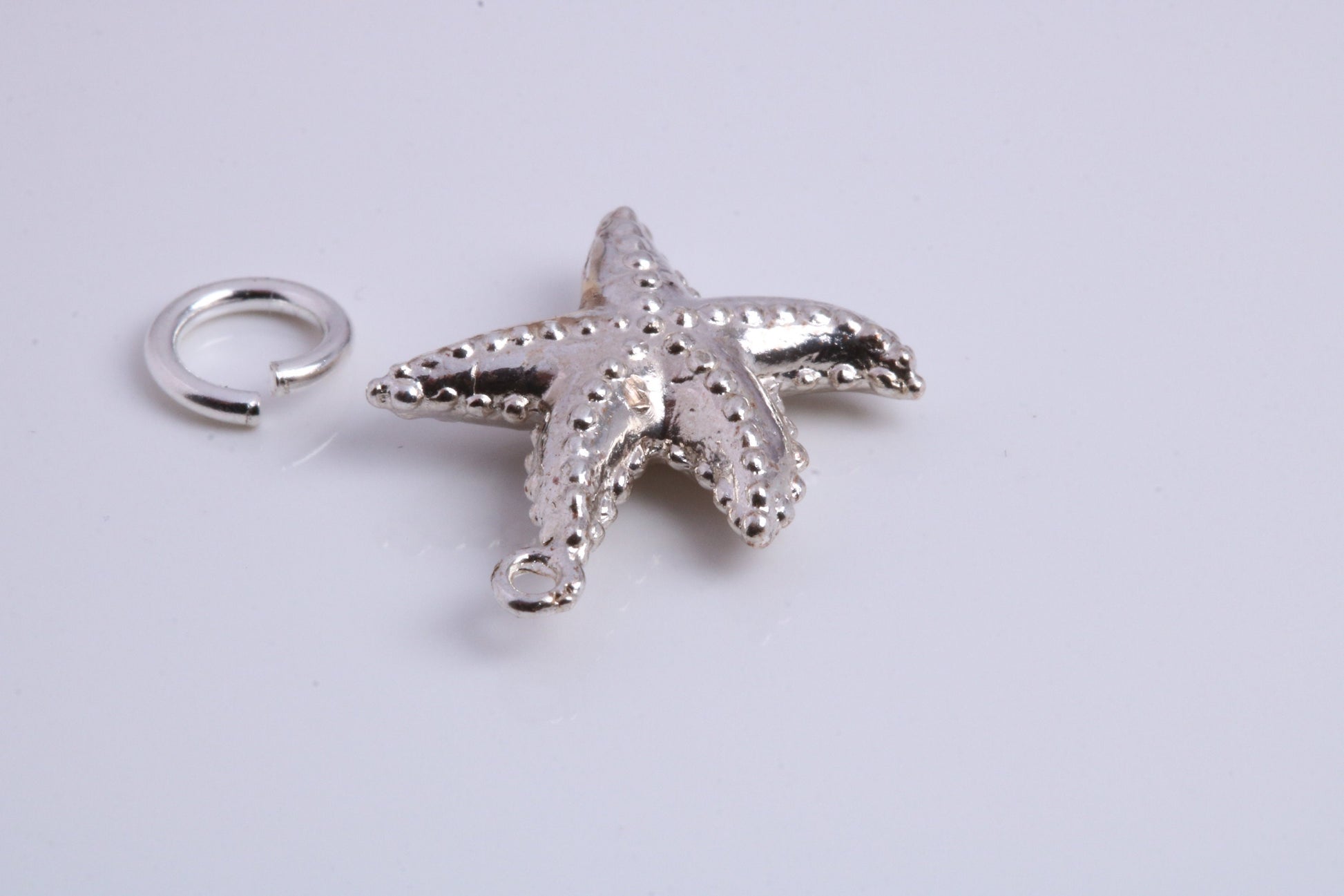 Star Fish Charm, Traditional Charm, Made from Solid 925 Grade Sterling Silver, Complete with Attachment Link