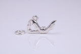 Shrimp Charm, Traditional Charm, Made from Solid 925 Grade Sterling Silver, Complete with Attachment Link