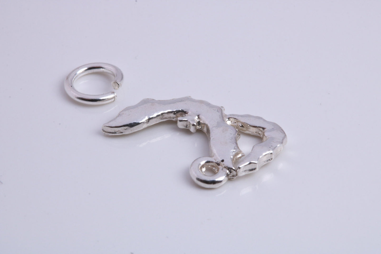 Shrimp Charm, Traditional Charm, Made from Solid 925 Grade Sterling Silver, Complete with Attachment Link