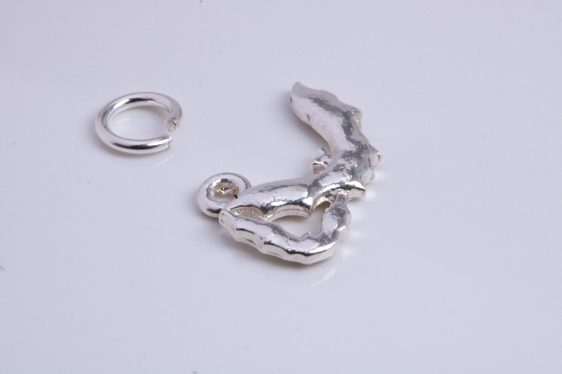 Shrimp Charm, Traditional Charm, Made from Solid 925 Grade Sterling Silver, Complete with Attachment Link