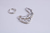 Shrimp Charm, Traditional Charm, Made from Solid 925 Grade Sterling Silver, Complete with Attachment Link