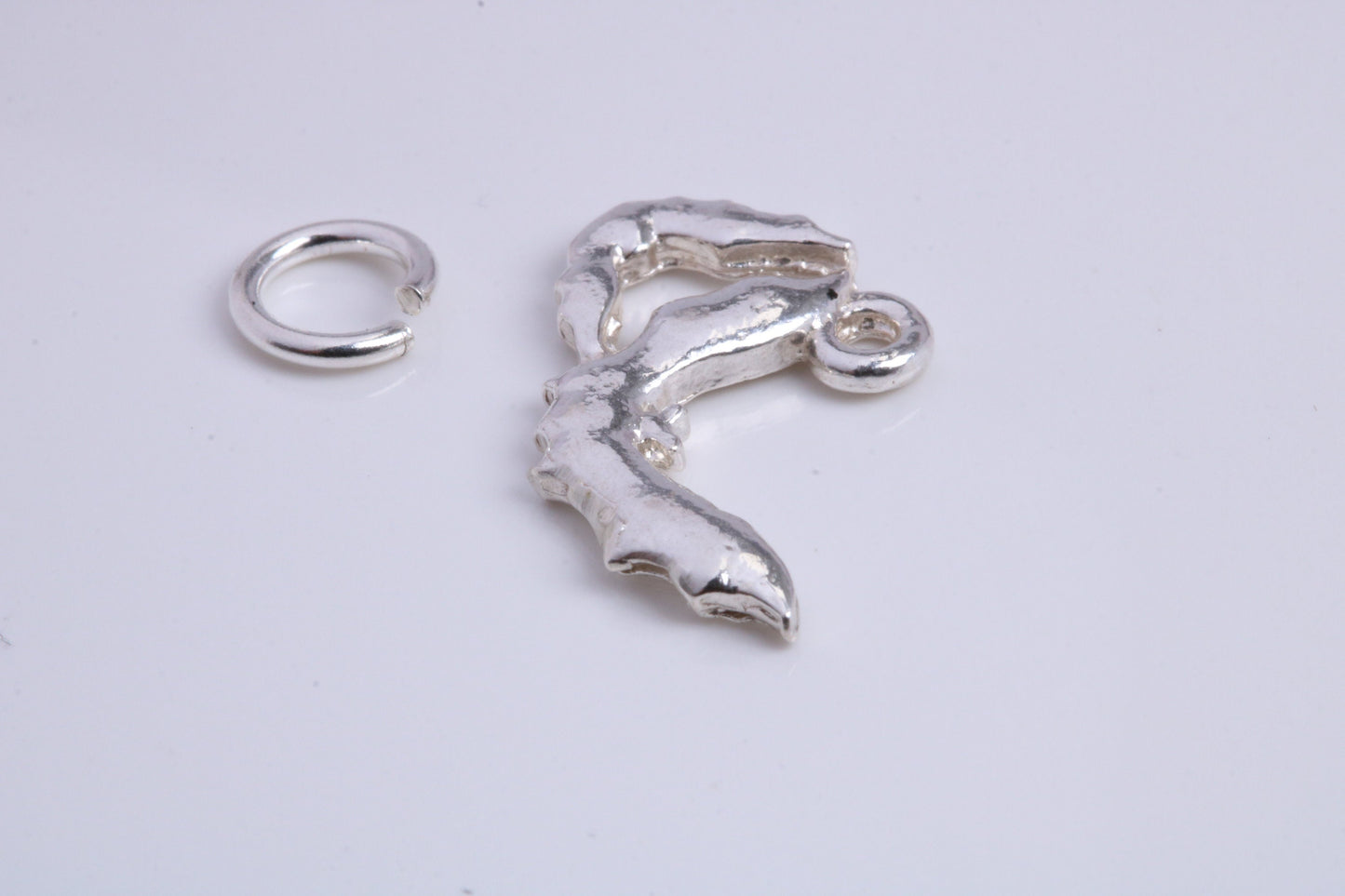 Shrimp Charm, Traditional Charm, Made from Solid 925 Grade Sterling Silver, Complete with Attachment Link