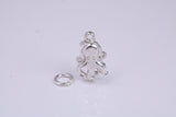 Octopus Charm, Traditional Charm, Made from Solid 925 Grade Sterling Silver, Complete with Attachment Link