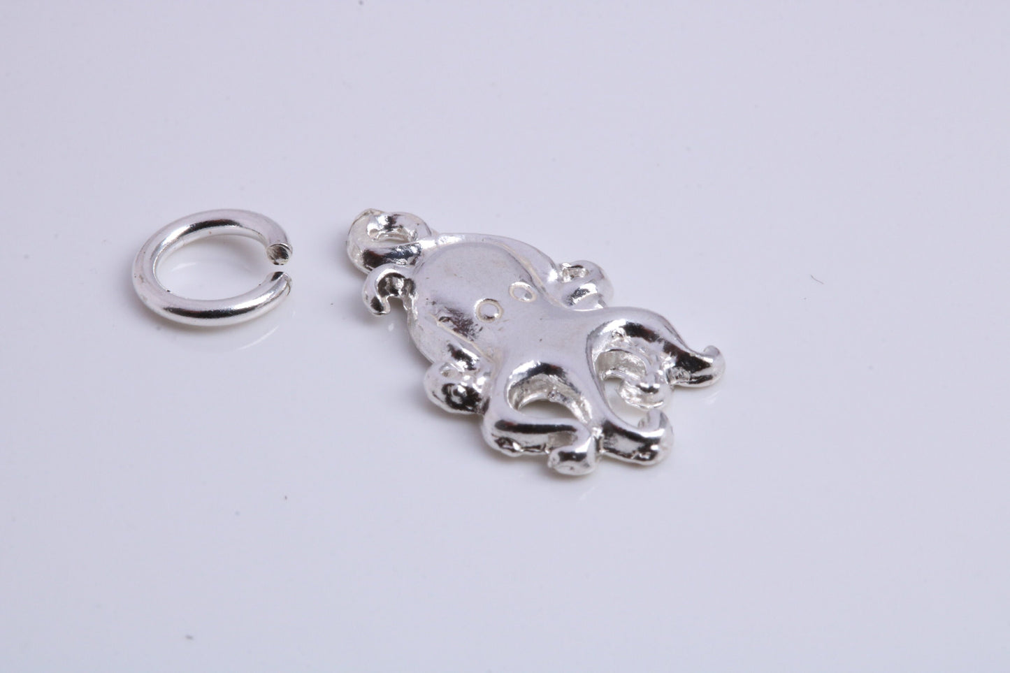 Octopus Charm, Traditional Charm, Made from Solid 925 Grade Sterling Silver, Complete with Attachment Link