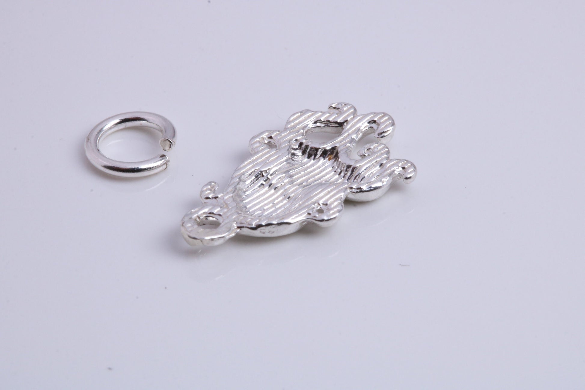 Octopus Charm, Traditional Charm, Made from Solid 925 Grade Sterling Silver, Complete with Attachment Link