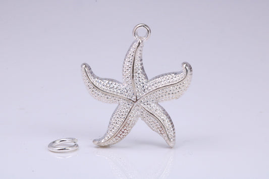 Star Fish Charm, Traditional Charm, Made from Solid 925 Grade Sterling Silver, Complete with Attachment Link