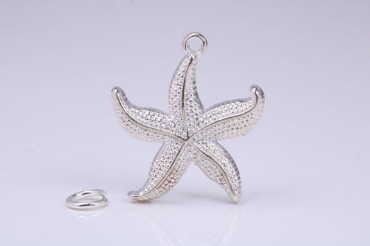 Star Fish Charm, Traditional Charm, Made from Solid 925 Grade Sterling Silver, Complete with Attachment Link