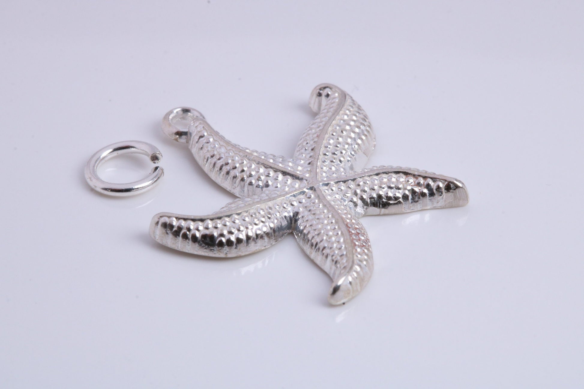 Star Fish Charm, Traditional Charm, Made from Solid 925 Grade Sterling Silver, Complete with Attachment Link