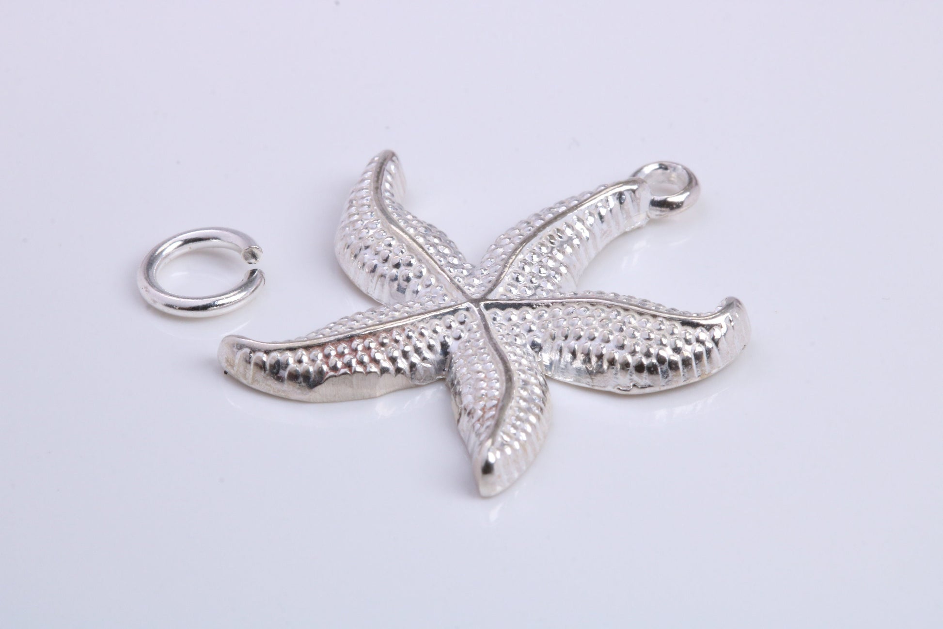 Star Fish Charm, Traditional Charm, Made from Solid 925 Grade Sterling Silver, Complete with Attachment Link