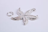 Star Fish Charm, Traditional Charm, Made from Solid 925 Grade Sterling Silver, Complete with Attachment Link