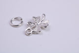 Clover Leaf Charm, Traditional Charm, Made from Solid 925 Grade Sterling Silver, Complete with Attachment Link