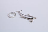 Dolphin Charm, Traditional Charm, Made from Solid 925 Grade Sterling Silver, Complete with Attachment Link