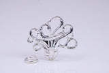 Octopus Charm, Traditional Charm, Made from Solid 925 Grade Sterling Silver, Complete with Attachment Link