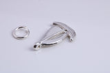 Sailing Dingy Charm, Traditional Charm, Made from Solid 925 Grade Sterling Silver, Complete with Attachment Link