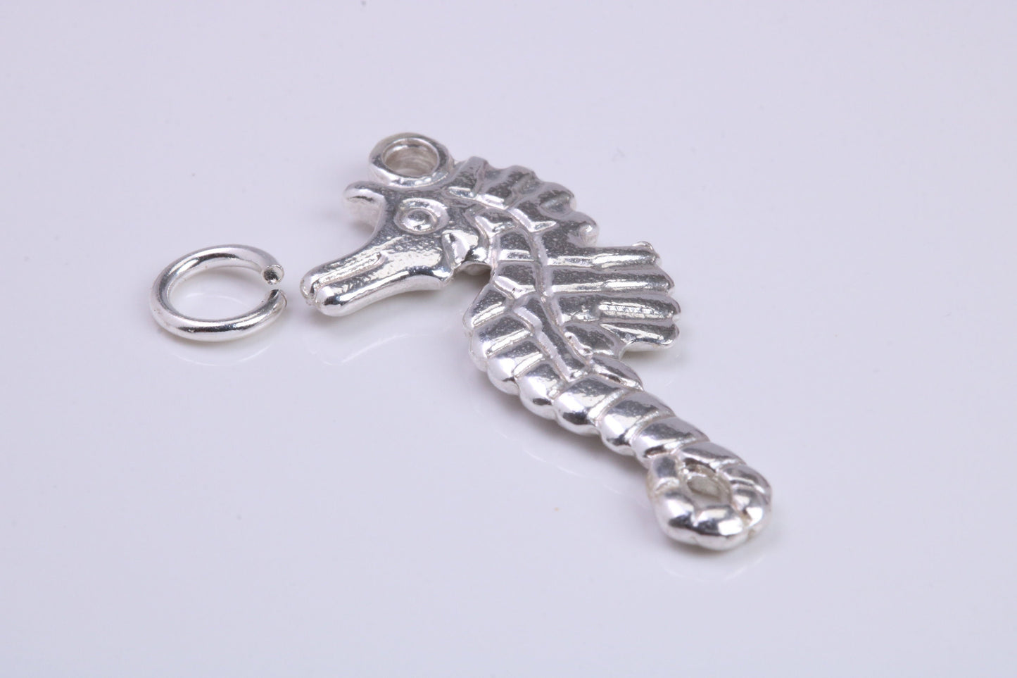 Sea Horse Charm, Traditional Charm, Made from Solid 925 Grade Sterling Silver, Complete with Attachment Link