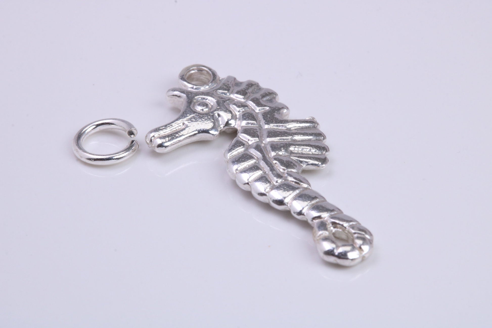 Sea Horse Charm, Traditional Charm, Made from Solid 925 Grade Sterling Silver, Complete with Attachment Link