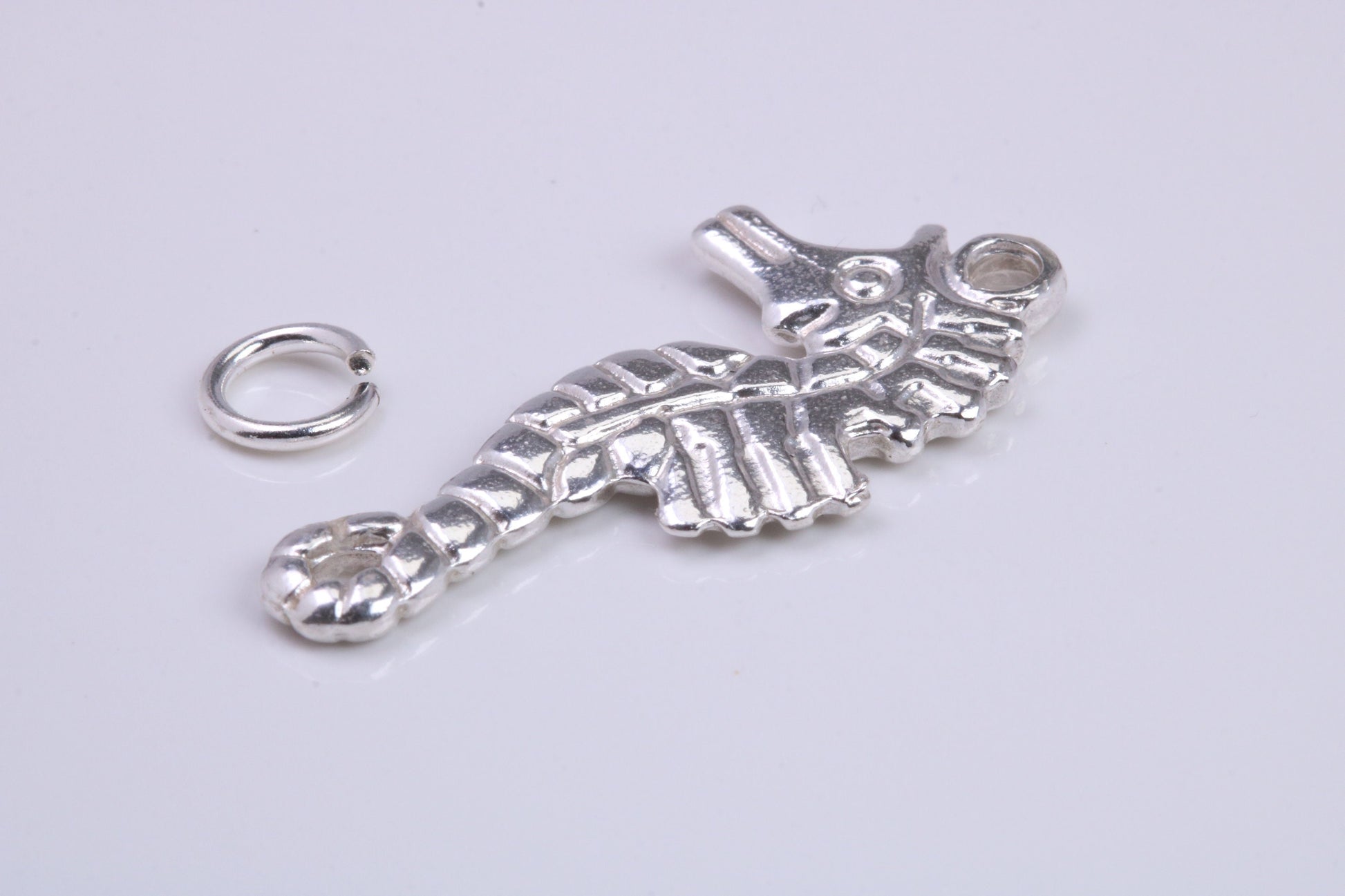 Sea Horse Charm, Traditional Charm, Made from Solid 925 Grade Sterling Silver, Complete with Attachment Link