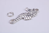 Sea Horse Charm, Traditional Charm, Made from Solid 925 Grade Sterling Silver, Complete with Attachment Link
