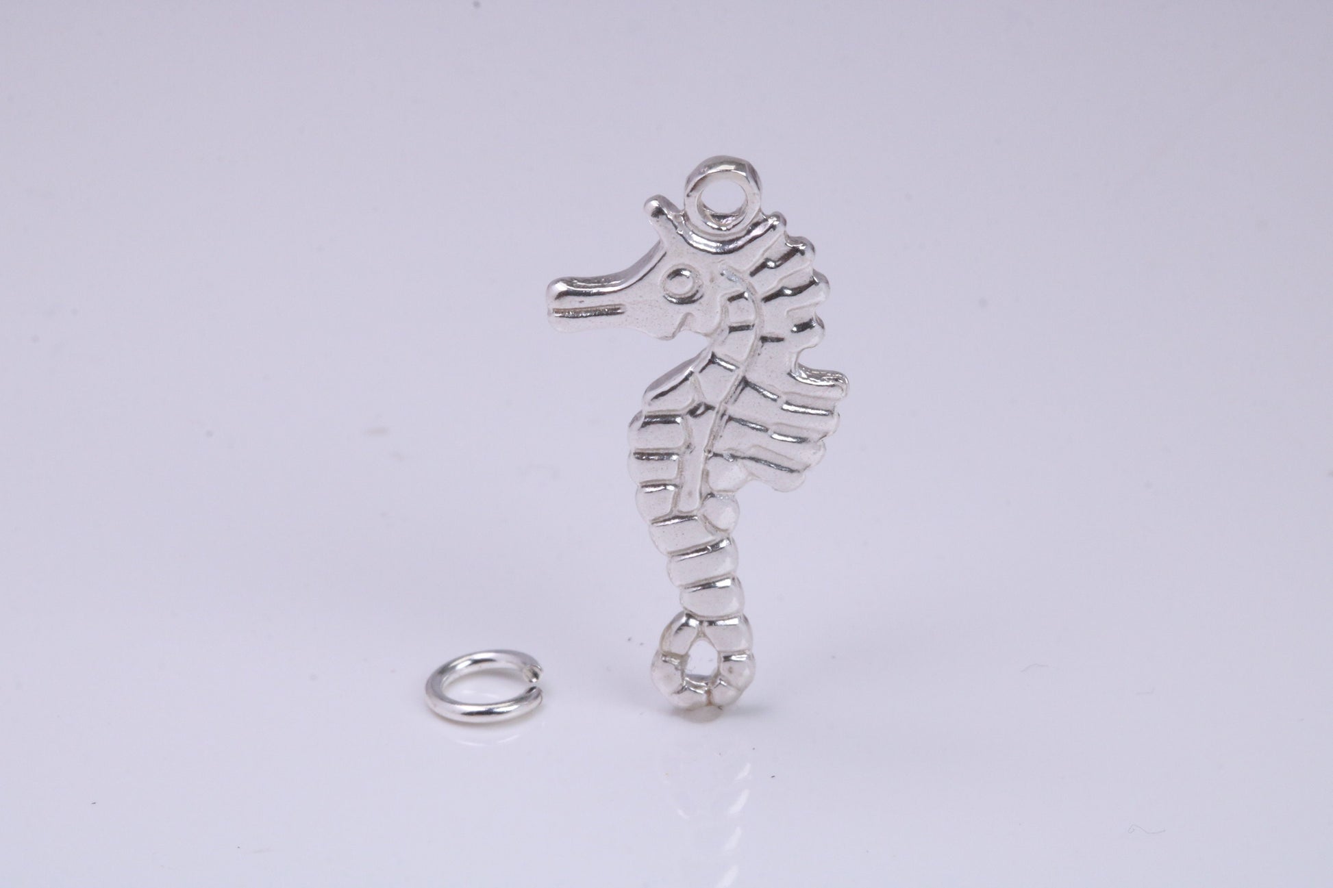 Sea Horse Charm, Traditional Charm, Made from Solid 925 Grade Sterling Silver, Complete with Attachment Link