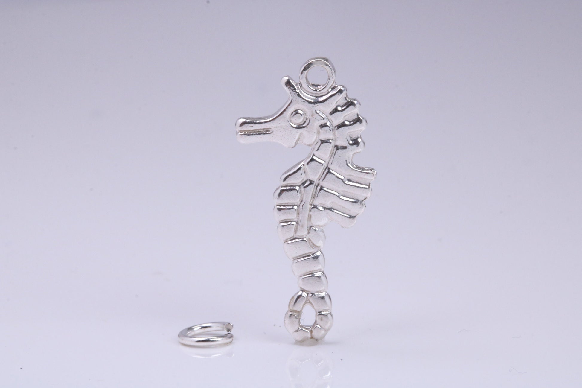 Sea Horse Charm, Traditional Charm, Made from Solid 925 Grade Sterling Silver, Complete with Attachment Link