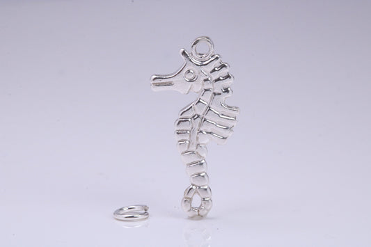 Sea Horse Charm, Traditional Charm, Made from Solid 925 Grade Sterling Silver, Complete with Attachment Link