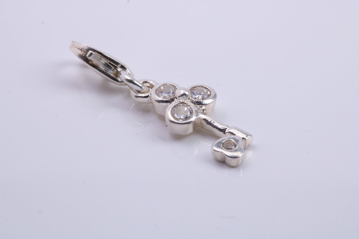 Key Charm, Traditional Charm, Made from Solid 925 Grade Sterling Silver, Complete with Attachment Link