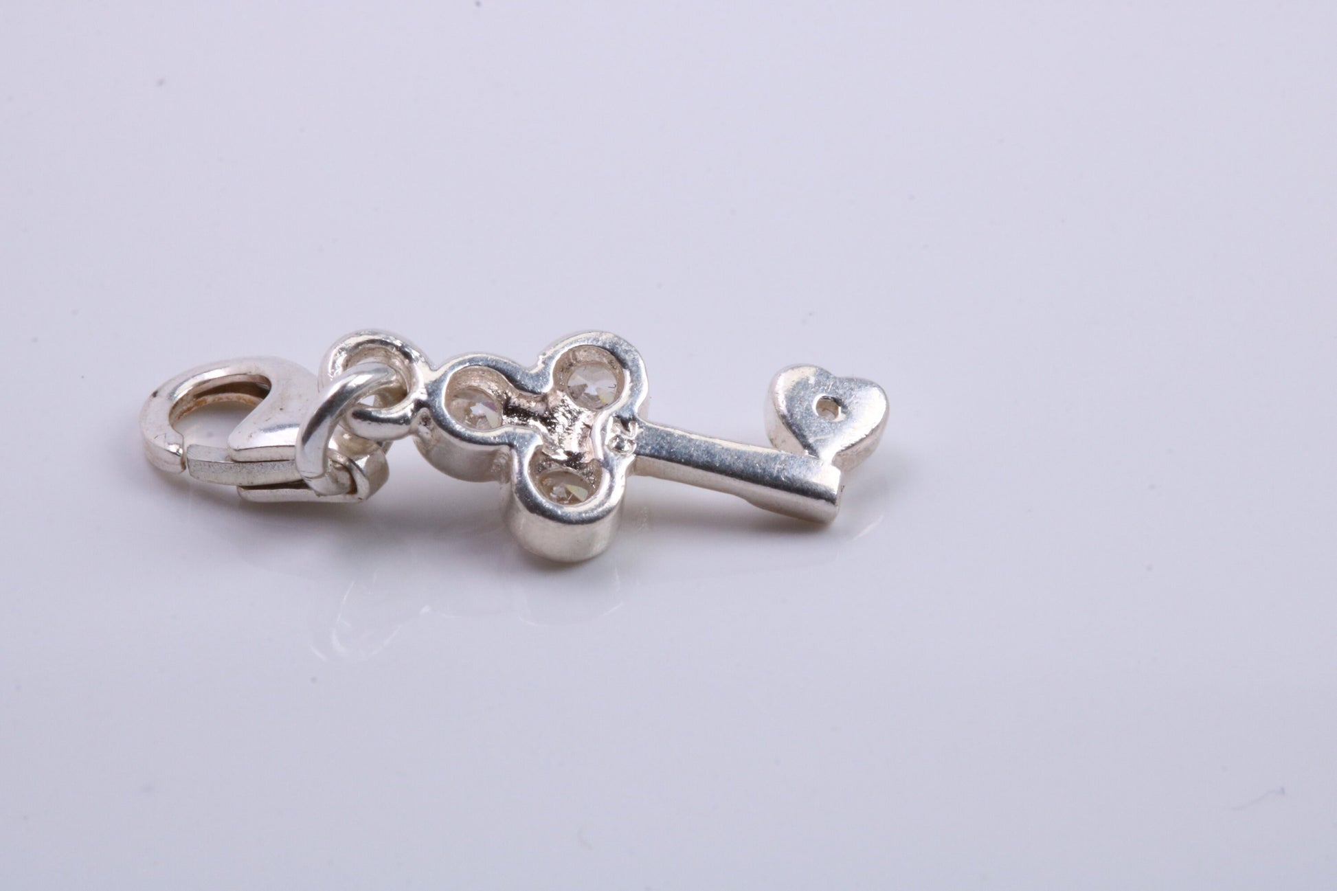 Key Charm, Traditional Charm, Made from Solid 925 Grade Sterling Silver, Complete with Attachment Link