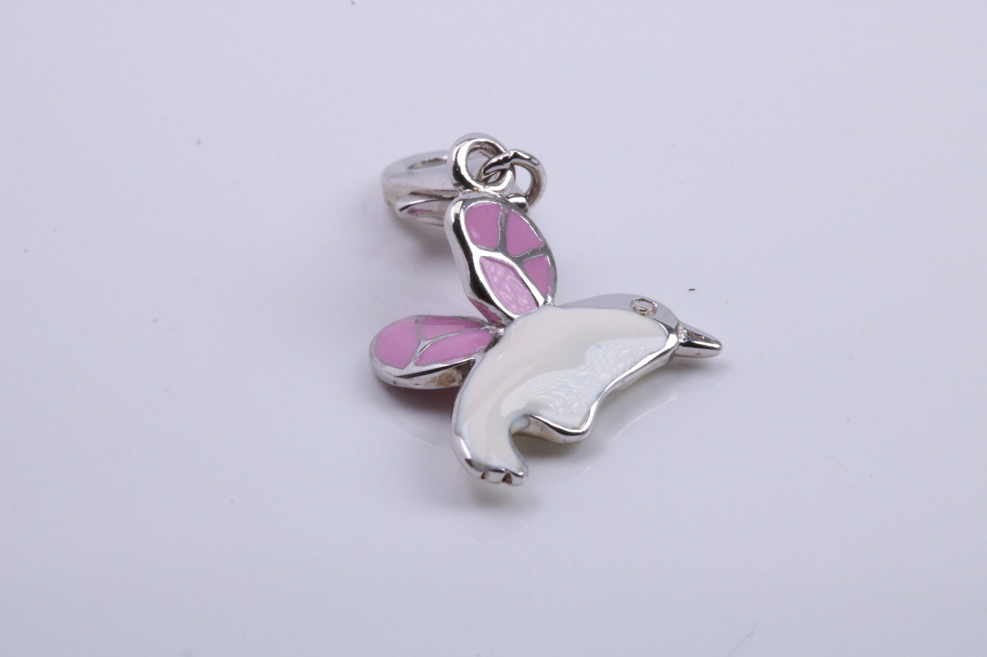 Humming Bird Charm, Traditional Charm, Made from Solid 925 Grade Sterling Silver, Complete with Attachment Link
