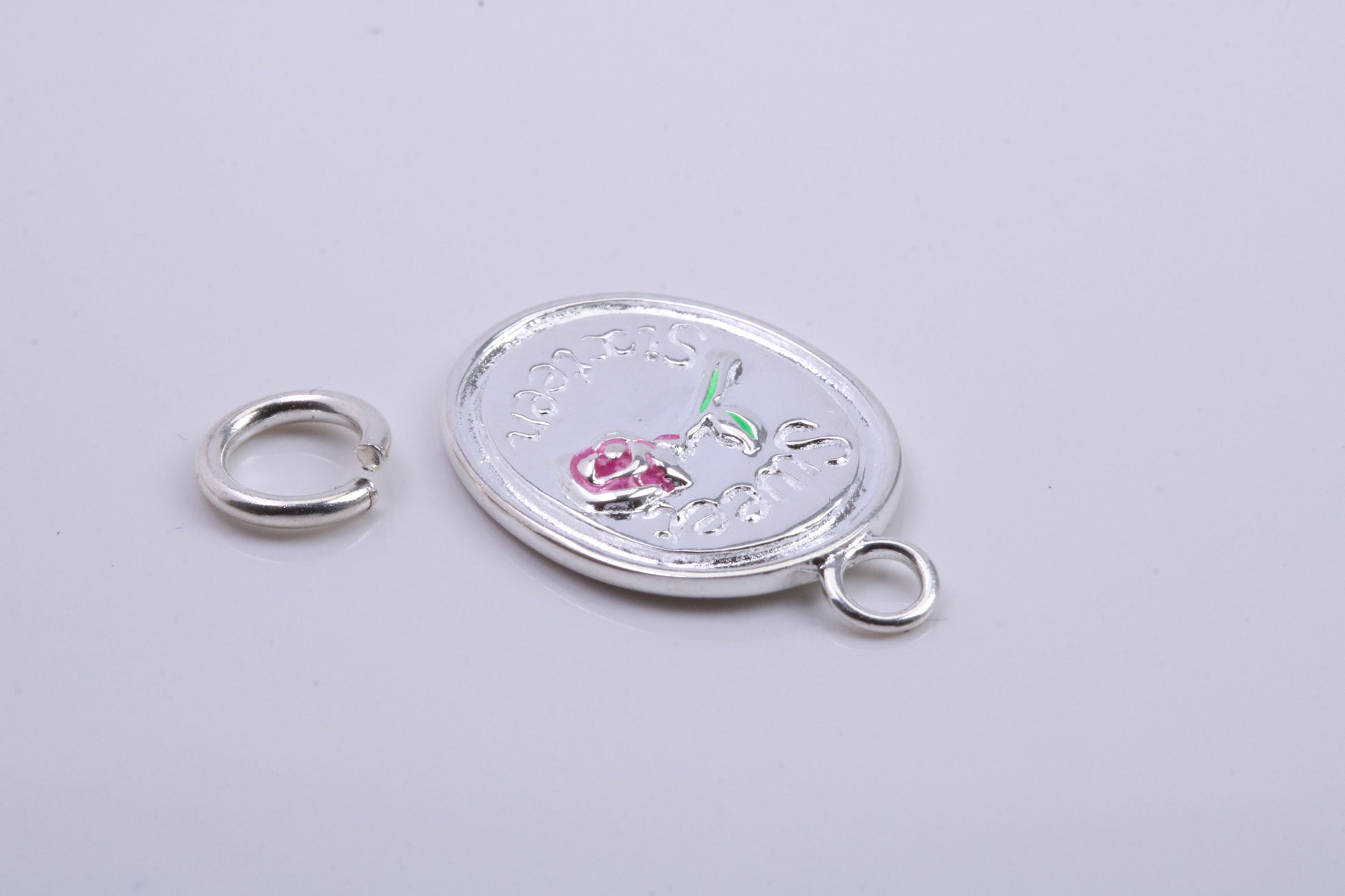 Sweet Sixteen Charm, Traditional Charm, Made from Solid 925 Grade Sterling Silver, Complete with Attachment Link