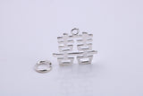 Oriental Writing Charm, Traditional Charm, Made from Solid 925 Grade Sterling Silver, Complete with Attachment Link