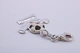 Foot Ball Trophy Charm, Traditional Charm, Made from Solid 925 Grade Sterling Silver, Complete with Attachment Link