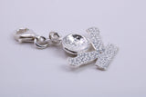 Foot Ball Trophy Charm, Traditional Charm, Made from Solid 925 Grade Sterling Silver, Complete with Attachment Link