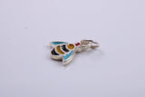 Bumble Bee Charm, Traditional Charm, Made from Solid 925 Grade Sterling Silver, Complete with Attachment Link
