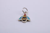 Bumble Bee Charm, Traditional Charm, Made from Solid 925 Grade Sterling Silver, Complete with Attachment Link