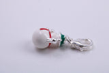 Snowman Charm, Traditional Charm, Made from Solid 925 Grade Sterling Silver, Complete with Attachment Link