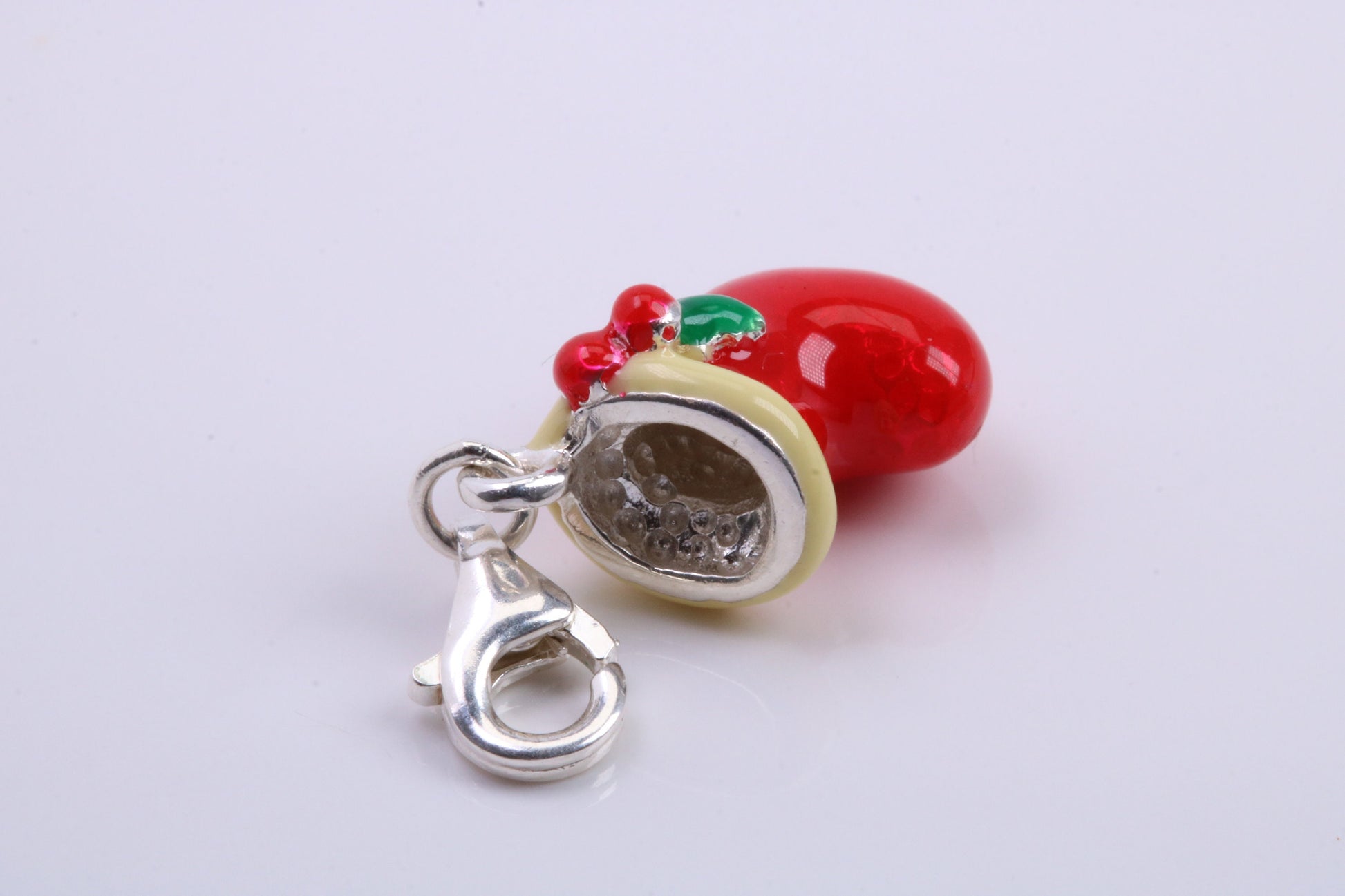 Christmas Stocking Charm, Traditional Charm, Made from Solid 925 Grade Sterling Silver, Complete with Attachment Link