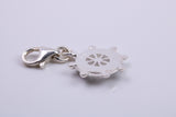 Helm Charm, Traditional Charm, Made from Solid 925 Grade Sterling Silver, Complete with Attachment Link