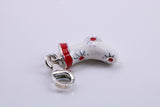 Christmas Stocking Charm, Traditional Charm, Made from Solid 925 Grade Sterling Silver, Complete with Attachment Link
