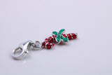 Christmas Candy Charm, Traditional Charm, Made from Solid 925 Grade Sterling Silver, Complete with Attachment Link