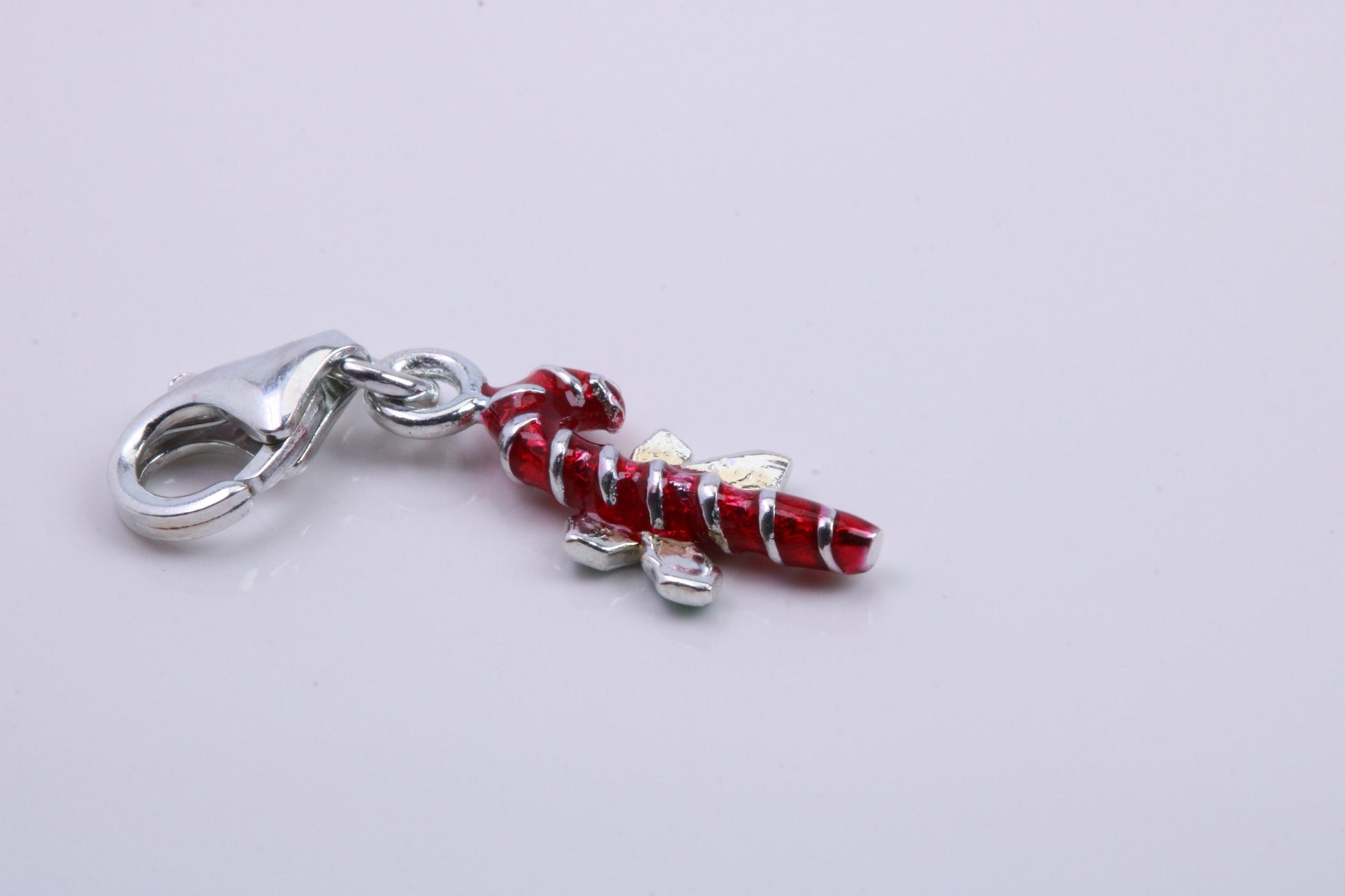 Christmas Candy Charm, Traditional Charm, Made from Solid 925 Grade Sterling Silver, Complete with Attachment Link