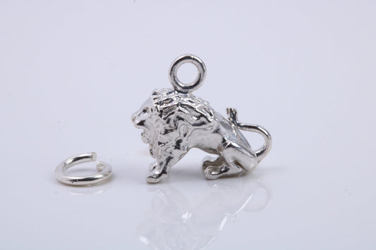 Leo Zodiac Sign Charm, Traditional Charm, Made from Solid 925 Grade Sterling Silver, Complete with Attachment Link