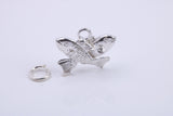 Pisces Zodiac Sign Charm, Traditional Charm, Made from Solid 925 Grade Sterling Silver, Complete with Attachment Link