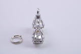Libra Zodiac Sign Charm, Traditional Charm, Made from Solid 925 Grade Sterling Silver, Complete with Attachment Link