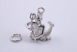 Aquarius Zodiac Sign Charm, Traditional Charm, Made from Solid 925 Grade Sterling Silver, Complete with Attachment Link