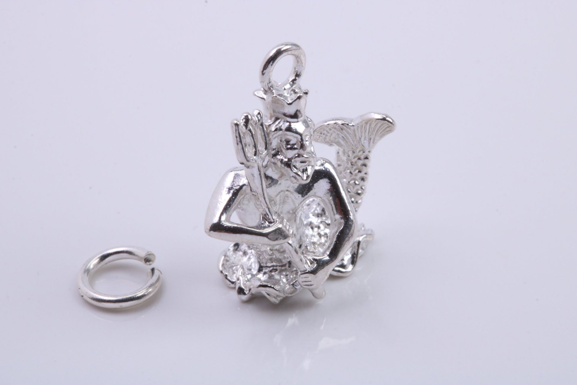 Aquarius Zodiac Sign Charm, Traditional Charm, Made from Solid 925 Grade Sterling Silver, Complete with Attachment Link