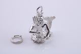 Aquarius Zodiac Sign Charm, Traditional Charm, Made from Solid 925 Grade Sterling Silver, Complete with Attachment Link
