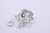 Aquarius Zodiac Sign Charm, Traditional Charm, Made from Solid 925 Grade Sterling Silver, Complete with Attachment Link